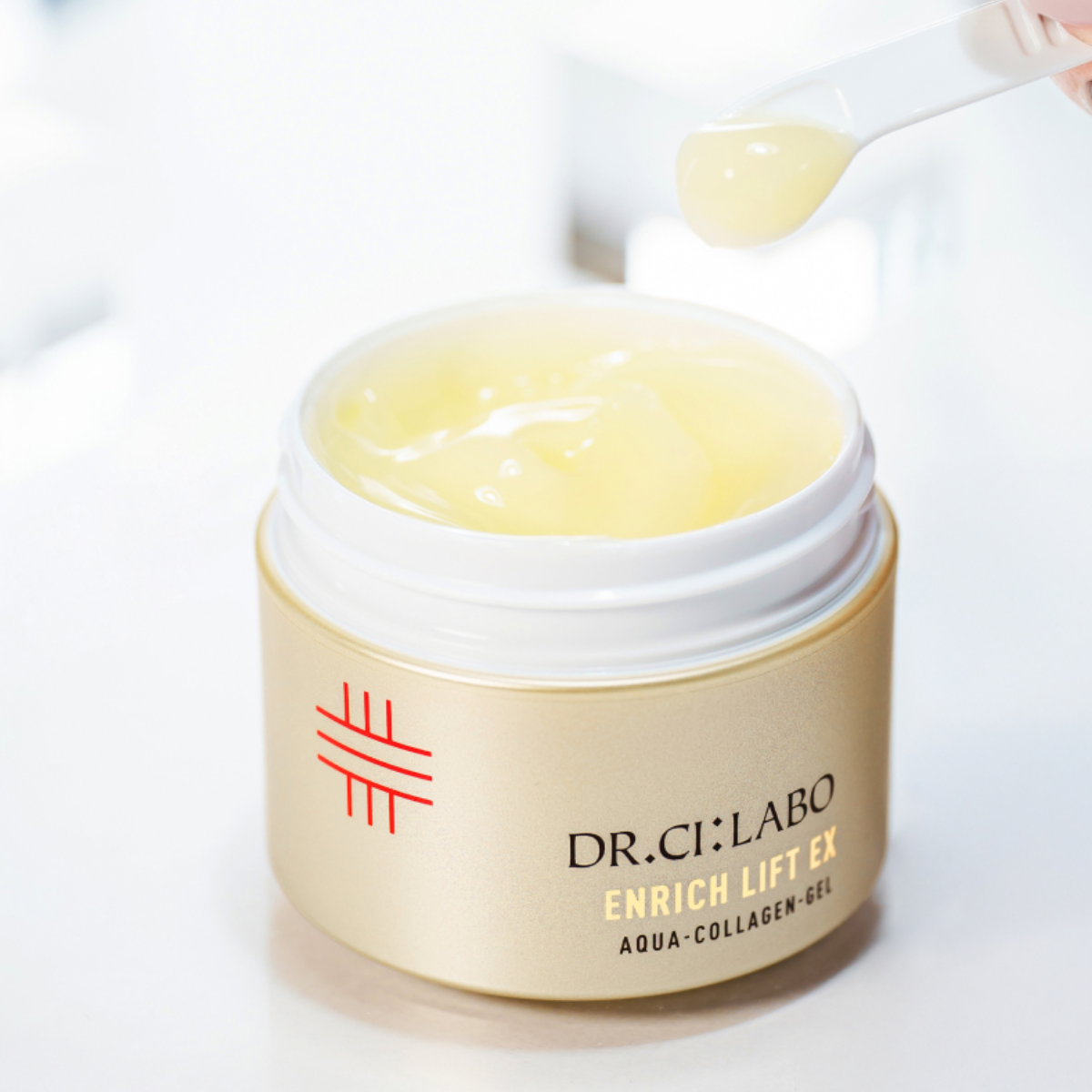 Dr.Ci:Labo Enrich Lift EX Aqua Collagen Gel firming cream for elasticity and moisture.
