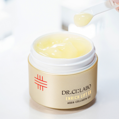 Dr.Ci:Labo Enrich Lift EX Aqua Collagen Gel firming cream for elasticity and moisture.
